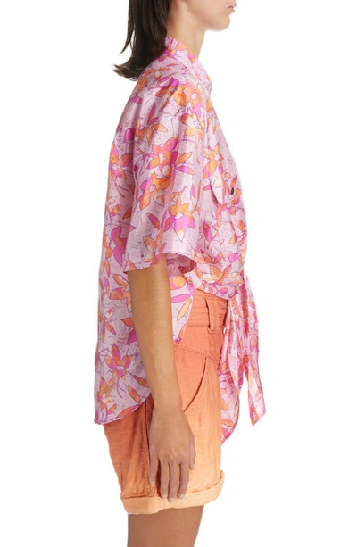 Shop Isabel Marant Liaggy Floral Print Parachute Shirt In Pink
