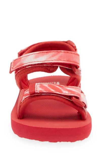 Shop Vans Tri-lock Ankle Strap Sandal In Tie Dye Red/ True White