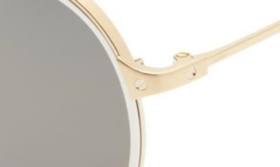 Shop Cartier 58mm Polarized Aviator Sunglasses In Gold/ Grey