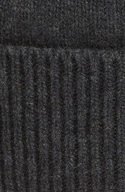 Shop Canada Goose Tonal Emblem Merino Wool Beanie In Iron Grey-gris De Fer