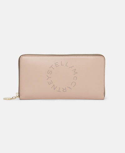 Shop Stella Mccartney Logo Continental Wallet In Blush