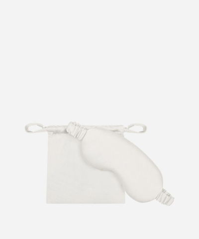 Shop Asceno London White Silk Eye Mask