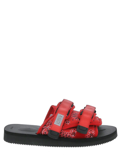 Shop Suicoke Double-strap Slides In Red