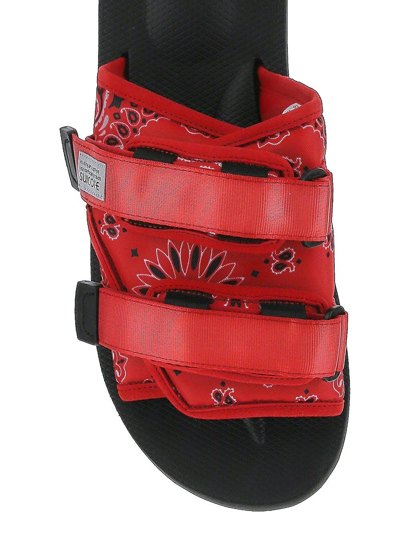 Shop Suicoke Double-strap Slides In Red