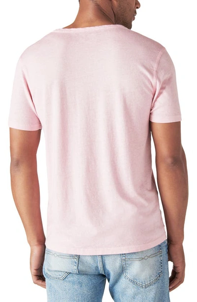 Shop Lucky Brand Venice Button Notch Neck T-shirt In Sea Pink