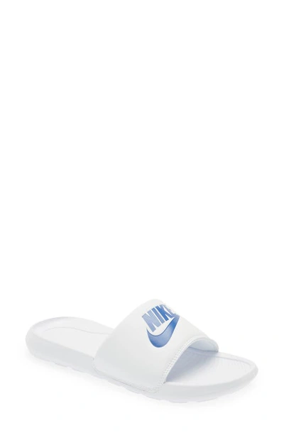 Shop Nike Victori One Sport Slide In White/ Game Royal/ White