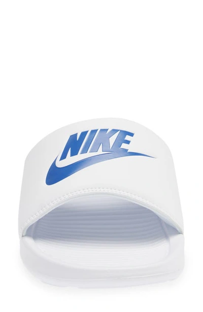 Shop Nike Victori One Sport Slide In White/ Game Royal/ White