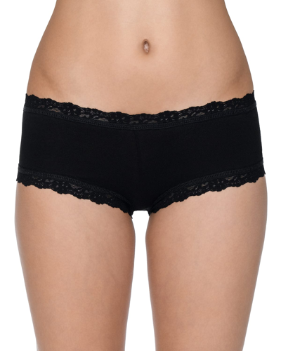 Shop Hanky Panky Low-rise Organic Cotton Boyshorts In Black