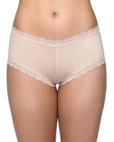 Shop Hanky Panky Low-rise Organic Cotton Boyshorts In Chai