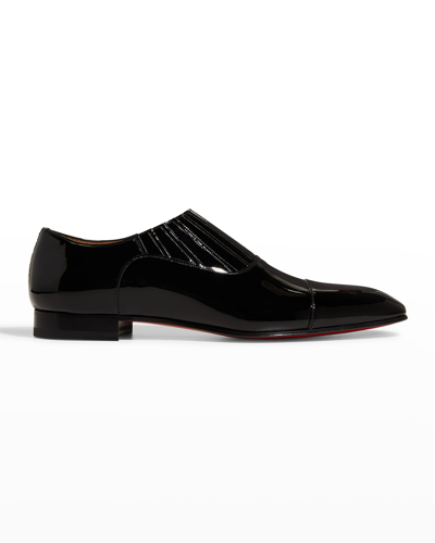 Shop Christian Louboutin Men's Greg On Patent Leather Loafers In Black