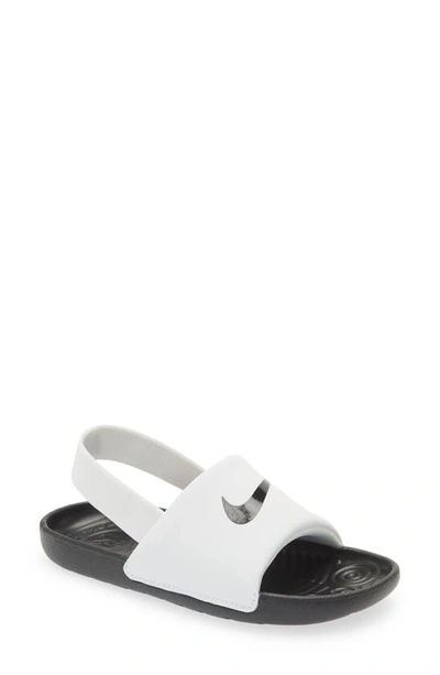 Shop Nike Kids' Kawa Slingback Slide In White/ Black