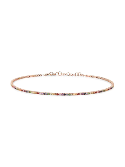 Shop Nephora Women's 14k Rosegold Plated & 3.5 Tcw Diamond Choker Tennis Necklace In Rose Gold