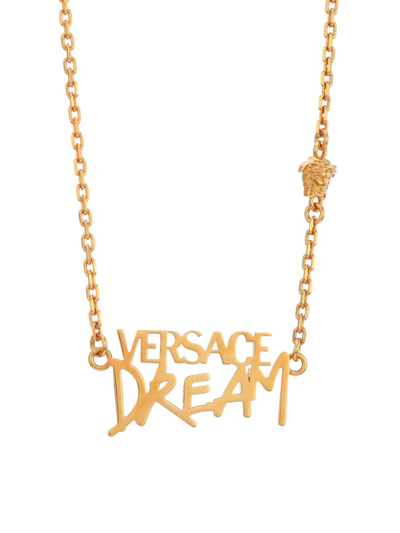 Shop Versace Dream" Goldtone Pendant Necklace" In  Gold