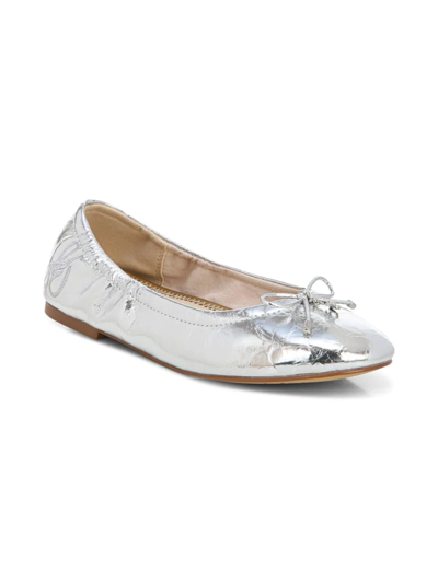 Shop Sam Edelman Little Girl's Mini Felicia Flats In Silver
