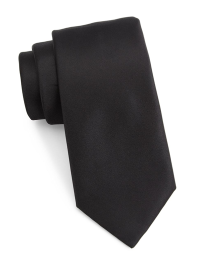 Shop Giorgio Armani Men's Silk Neck Tie In Black