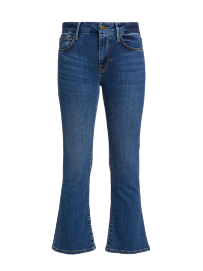 Shop Frame Women's Le Crop Mini Boot High-rise Stretch Boot-cut Jeans In Poe