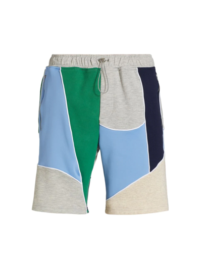 Shop Ahluwalia Men's Marcel Colorblock Shorts In Neutral