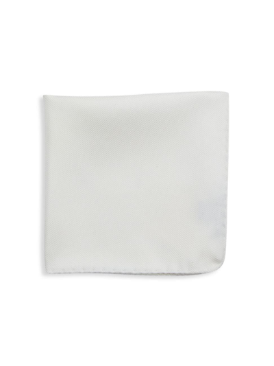 Shop Saks Fifth Avenue Men's Collection Silk King Twill Pocket Square In White