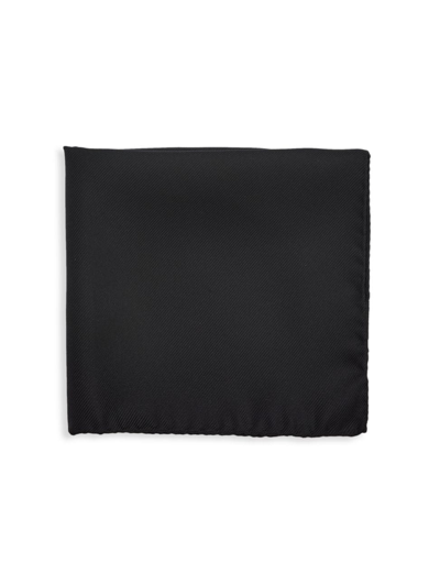 Shop Saks Fifth Avenue Men's Collection Silk King Twill Pocket Square In Black