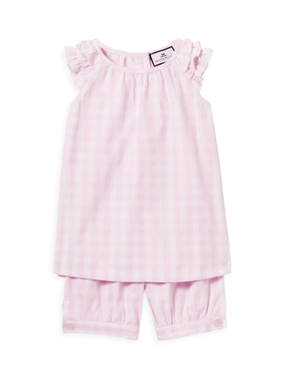 Shop Petite Plume Baby's, Little Girl's & Girl's 2-piece Mo Gingham Amelie Top & Shorts Set In Pink