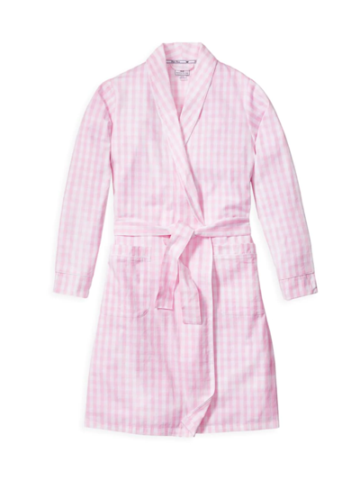 Shop Petite Plume Cotton Gingham Robe In Pink