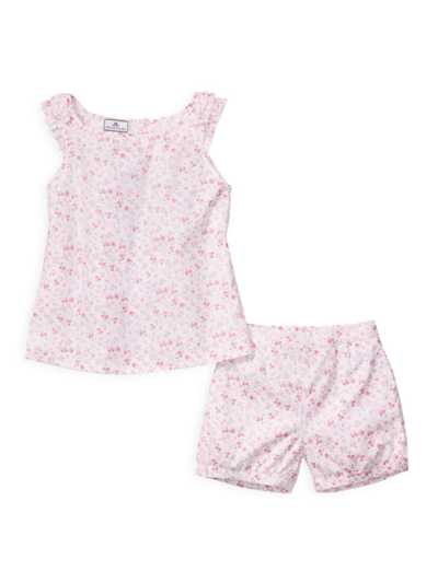 Shop Petite Plume Baby's, Little Girl's & Girl's 2-piece Dorset Floral Amelie Top & Shorts Set In White