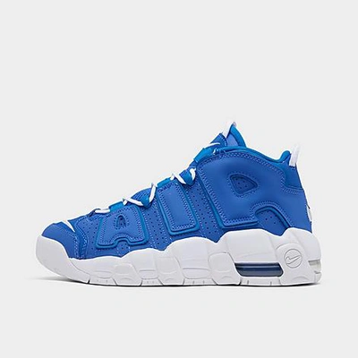 Shop Nike Big Kids' Air More Uptempo Basketball Shoes In Medium Blue/white/battle Blue