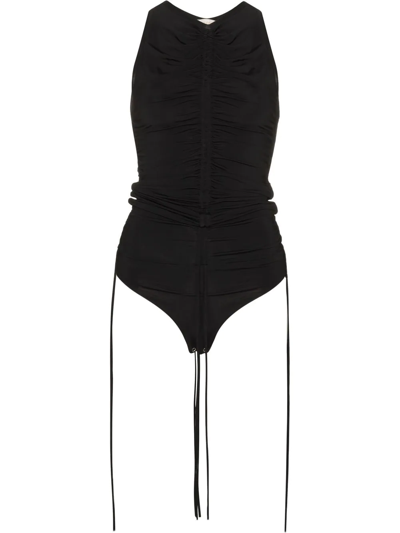 Shop Materiel Ruched Sleeveless Body In Black