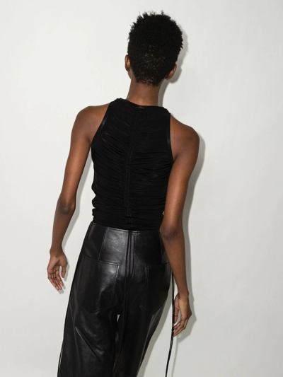 Shop Materiel Ruched Sleeveless Body In Black