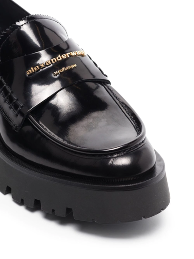 Shop Alexander Wang Carter Lug-sole Box Loafers In Black