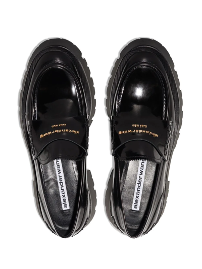 Shop Alexander Wang Carter Lug-sole Box Loafers In Black