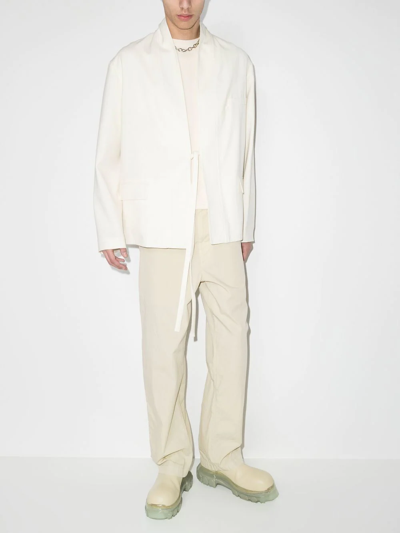 Ambush Tie-front Wool Jacket In Neutrals