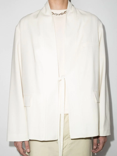Ambush Tie-front Wool Jacket In Neutrals
