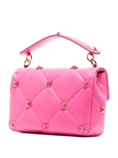 Shop Valentino Roman Stud Shoulder Bag In Pink