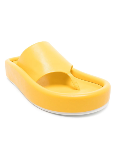 Shop Mm6 Maison Margiela Wide-strap Flip-flops In Yellow
