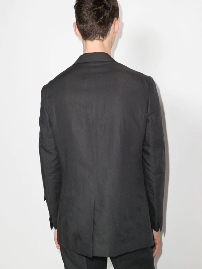 Shop Fendi Peak-lapel Single-breasted Blazer In Grey