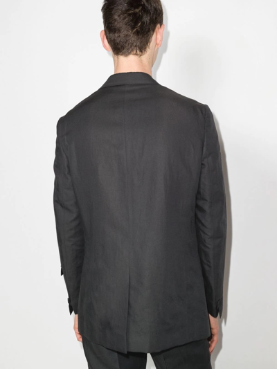 Fendi Logo Embroidered Single-breasted Blazer In Grey