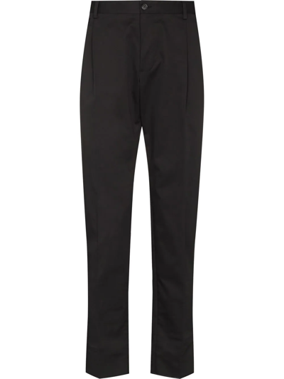 Shop Dolce & Gabbana Cropped Tapered Trousers In Black