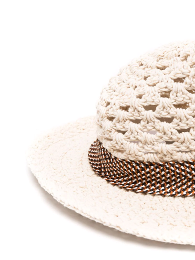 Shop Chloé Woven Sun Hat In Neutrals