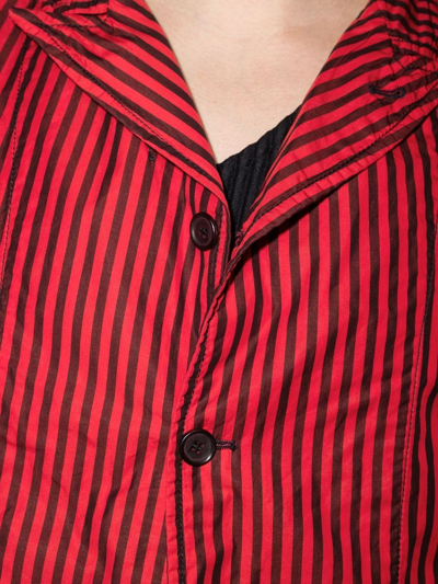 Shop Comme Des Garçons Shirt Striped Single-breasted Blazer In Red