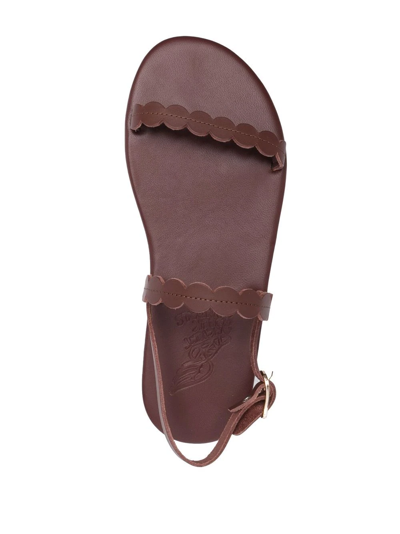 Shop Ancient Greek Sandals Aroula Leather Sandals In Brown