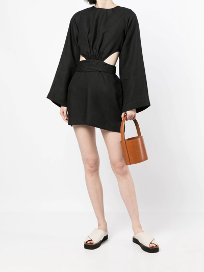 Shop Bondi Born Komodo Organic-linen Dress In Black
