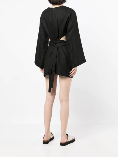 Shop Bondi Born Komodo Organic-linen Dress In Black