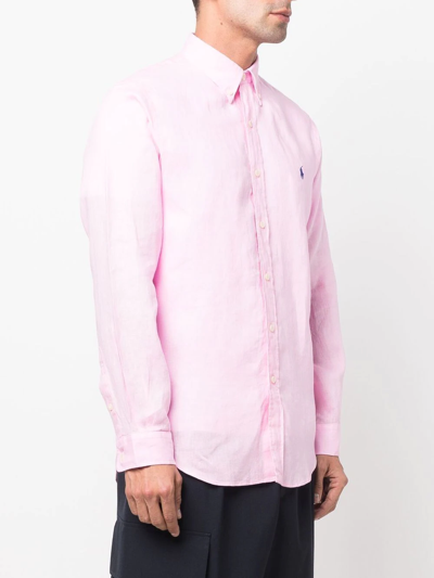 Shop Polo Ralph Lauren Polo Pony Button-down Shirt In Pink