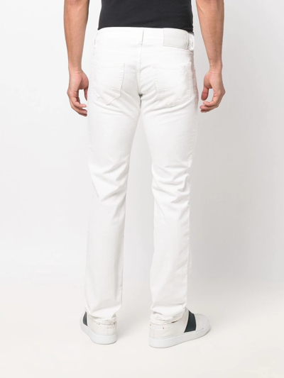 Shop Jacob Cohen Nick Low-rise Jeans In White