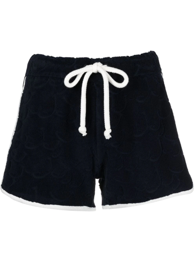 Shop Jacob Cohen Logo-embossed Cotton Shorts In Blue