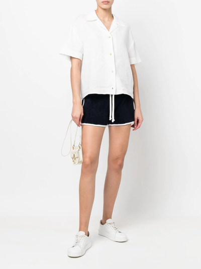 Shop Jacob Cohen Logo-embossed Cotton Shorts In Blue