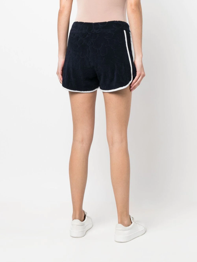 Shop Jacob Cohen Logo-embossed Cotton Shorts In Blue