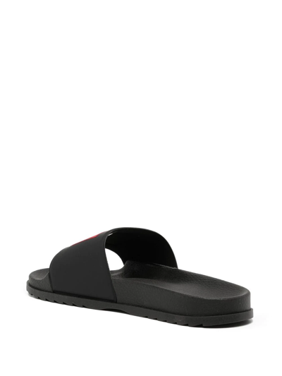 Shop Hugo Logo-print Detail Pool Slides In Black