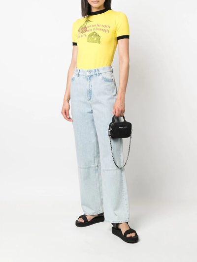 Shop Cormio Graphic-print Knitted Top In Yellow